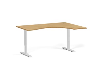 ergonomicky vyskove nastavitelny stul 160x120 cm 1 motor l p bila podnoz buk 100331