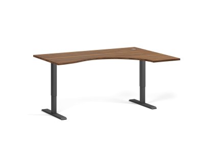 ergonomicky vyskove nastavitelny stul 160x120 cm 1 motor l p cerna podnoz orech 143991