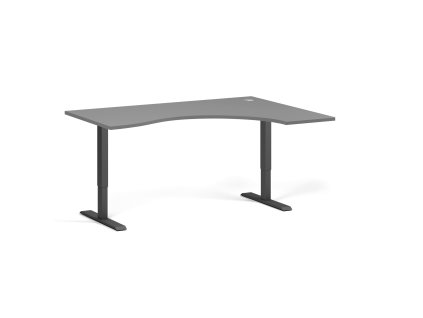 ergonomicky vyskove nastavitelny stul 160x120 cm 1 motor l p cerna podnoz grafit 143979