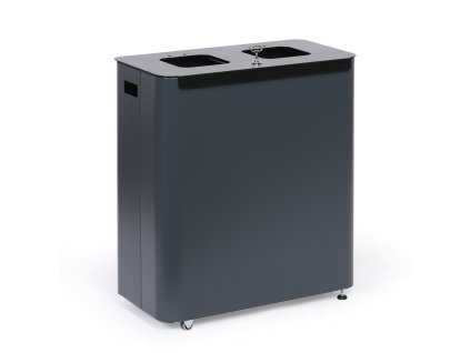 odpadkovy kos na trideny odpad 2 x 60 l lakovany sedy 106054