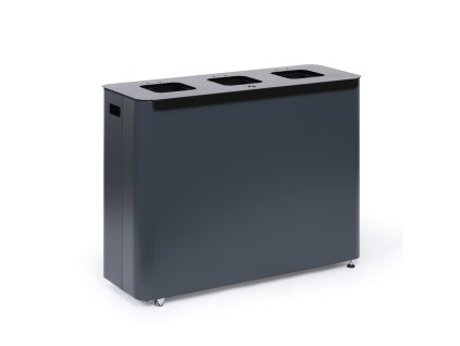 odpadkovy kos na trideny odpad 3 x 60 l lakovany sedy 106096