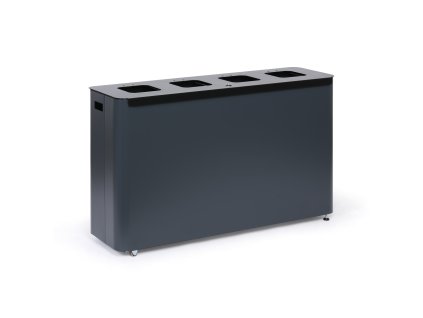 odpadkovy kos na trideny odpad 4 x 60 l lakovany sedy 106491