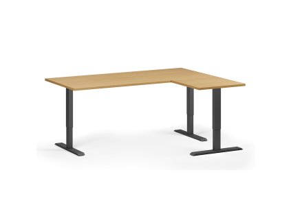 rohovy vyskove nastavitelny stul 180x140 cm 3 motory l p cerna podnoz buk 102807