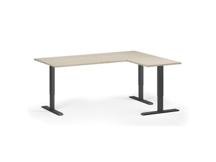 rohovy vyskove nastavitelny stul 180x140 cm 3 motory l p cerna podnoz dub prirodni 102845