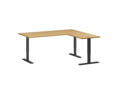 rohovy vyskove nastavitelny stul 180x160 cm 3 motory l p cerna podnoz buk 102694