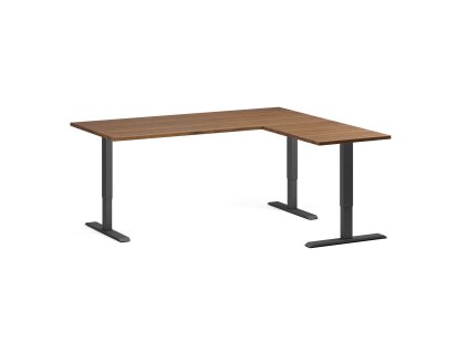 rohovy vyskove nastavitelny stul 180x160 cm 3 motory l p cerna podnoz orech 102706