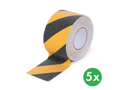protiskluzova paska jemne zrno 100 mm x 18 3 m baleni 5 ks cerno zluta 116725