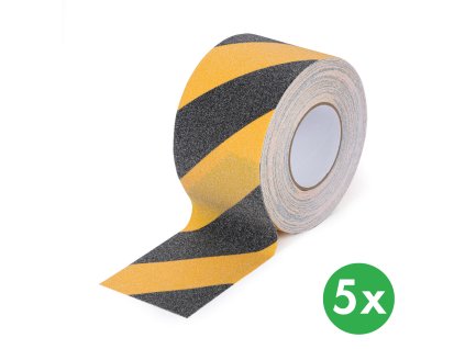 protiskluzova paska hrube zrno 100 mm x 18 3 m baleni 5 ks cerno zluta 116736