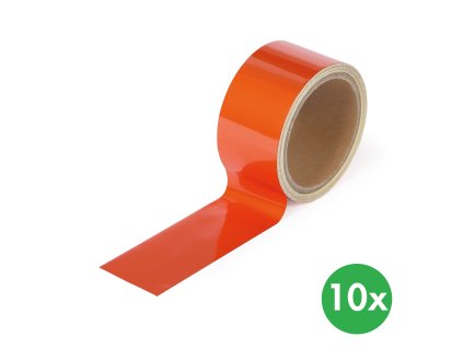 reflexni paska samolepici 50 mm 10 m baleni 10 ks oranzova 117398