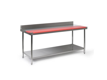 nerezovy stul s krajeci deskou 1800 x 700 x 850 mm 112010
