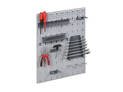 zavesny panel na naradi hobby iii vcetne 22 ks hacku a drzaku 595 x 395 x 25 mm 117296