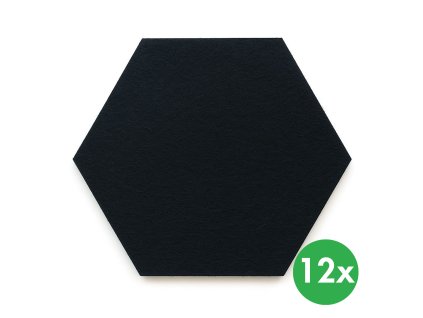 akusticky panel samolepici sestiuhelnik 30x26 cm 12 ks cerna 122053
