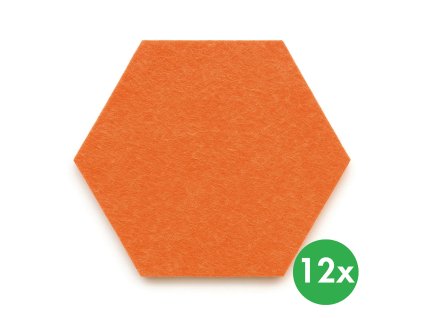 akusticky panel samolepici sestiuhelnik 30x26 cm 12 ks oranzova 122055
