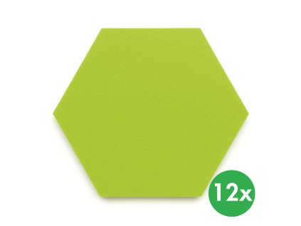 akusticky panel samolepici sestiuhelnik 30x26 cm 12 ks zelena 122057