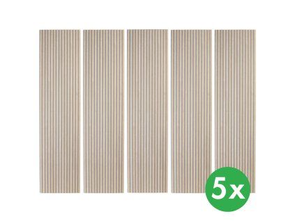 dreveny akusticky panel 2400 x 600 mm b2bp003 baleni 5 ks dub 147363