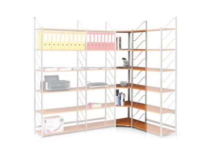 interierovy regal s laminovanymi policemi rohovy buk 35525