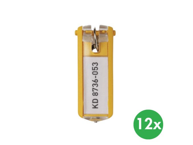 KEY CLIP klíčenka, 12 ks, žlutá