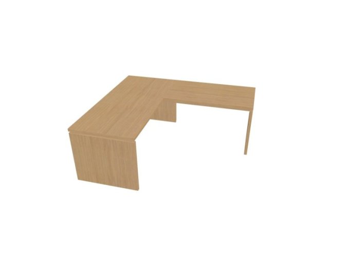 Rohový kancelářský psací stůl ASSIST s přístavbou, 1800 x 1200 mm, pravý, světlý dub