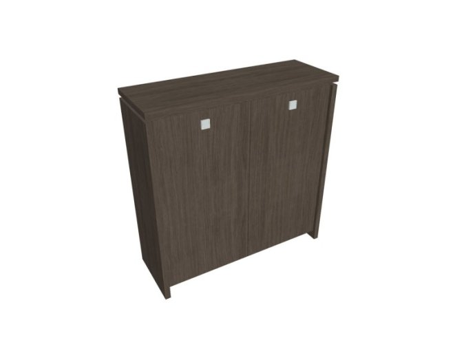 Dvoudveřová kancelářská skříň ASSIST, 1280 x 460 x 1300 mm, dub antracit