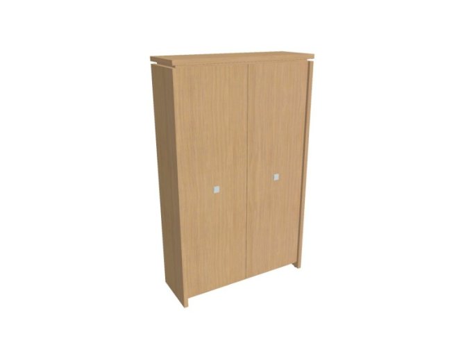 Dvoudveřová skříň ASSIST, 1280 x 460 x 2100 mm, přír. sv. dub