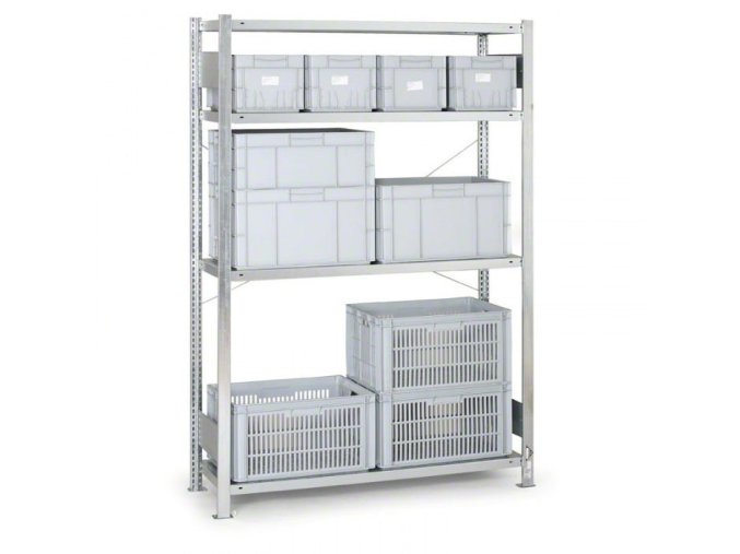 Kovový regál CLIP, 200 kg, 2000 x 1700 x 600 mm, základní regál