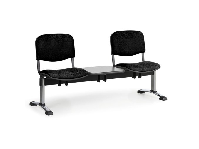 calounena lavice do cekaren viva 2 sedak se stolkem cerna chromovane nohy 25371