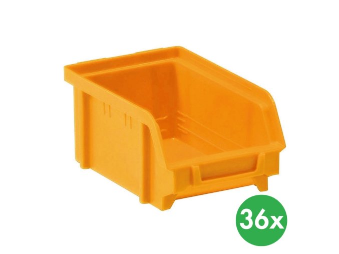Plastové boxy BASIC, 103 x 166 x 73 mm, 36 ks, žlutooranžová