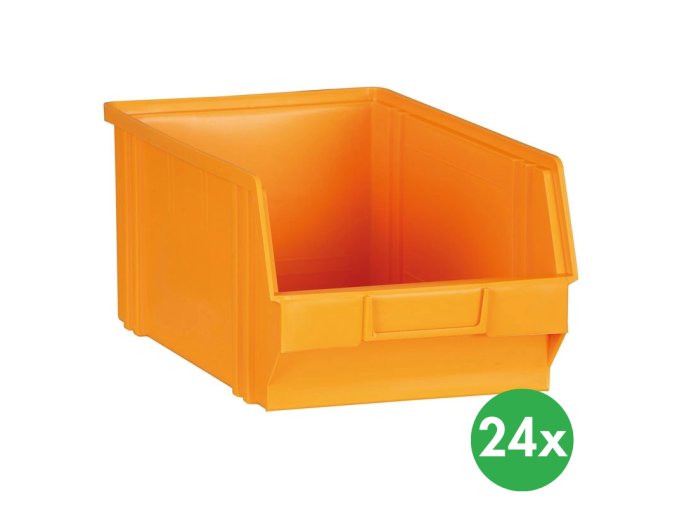 Plastové boxy BASIC, 146 x 237 x 124 mm, 24 ks, žlutooranžová