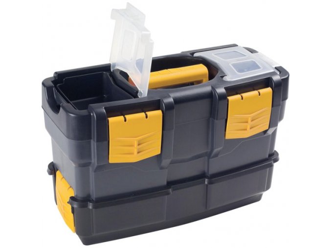 Plastový kufr na nářadí s přídavným boxem 420x220x340 mm
