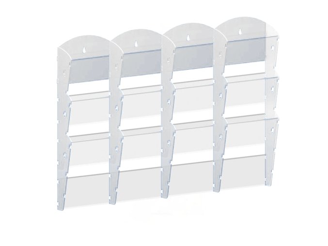 nastenny plastovy zasobnik na prospekty 4 x 3 a5 bily 116619