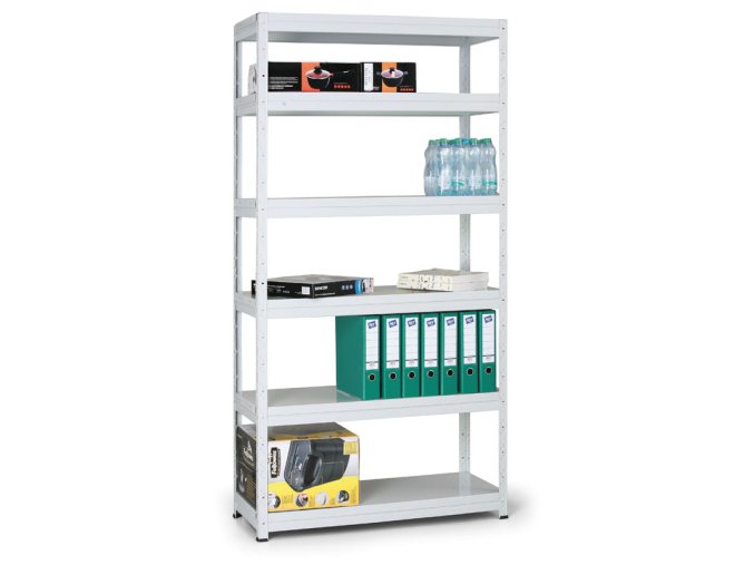 policovy kovovy regal 175 kg 2000 x 1000 x 600 mm bily 2364