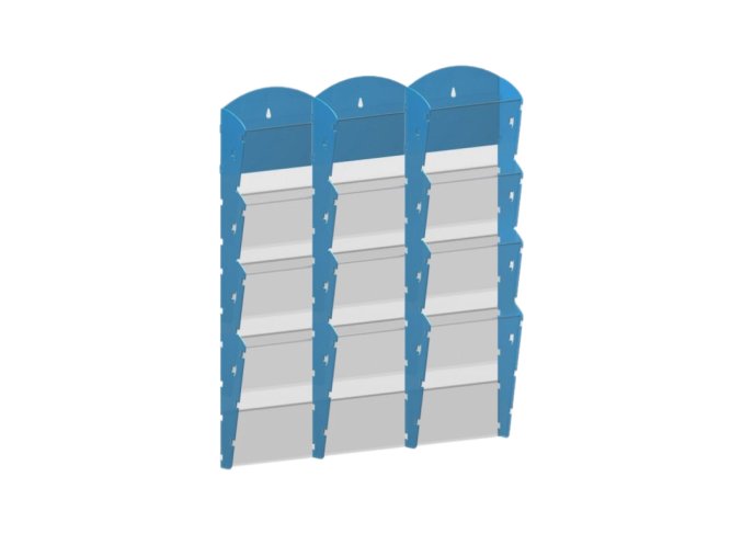 nastenny plastovy zasobnik na prospekty 3 x 4 a5 modry 116562