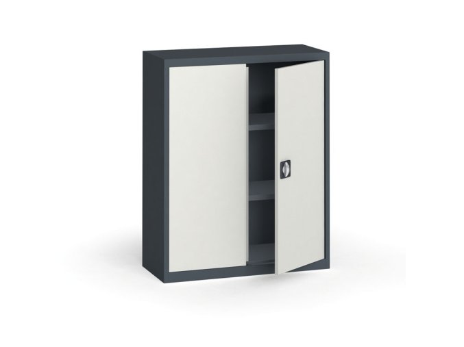 plechova policova skrin na naradi kovona 1150 x 950 x 400 mm 2 police antracit seda 12855