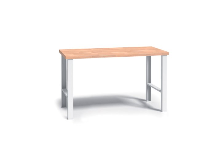 Pracovní stůl do dílny WL, buková spárovka, pevné kovové nohy, 1700 mm