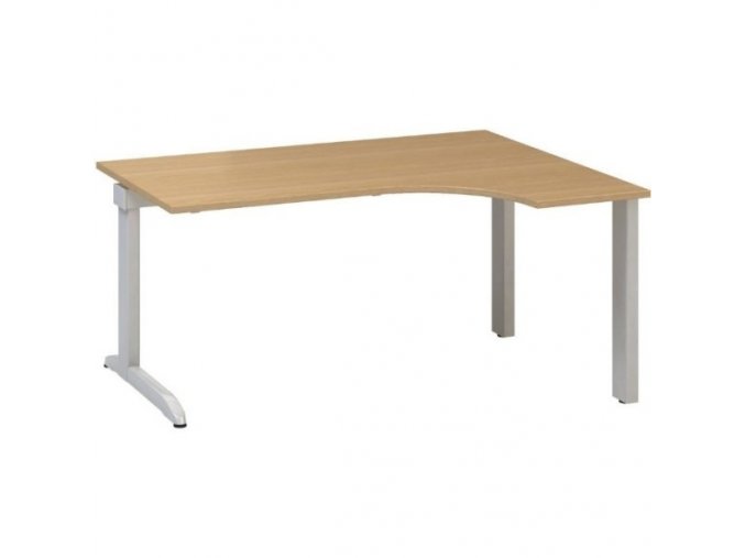 Rohový kancelářský psací stůl CLASSIC C, pravý, buk
