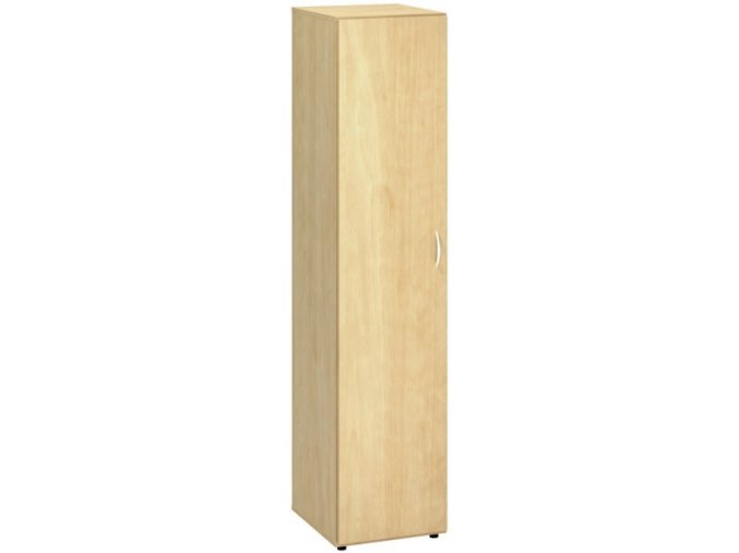 Úzká kancelářská skříň CLASSIC - dveře levé, 400 x 470 x 1780 mm, divoká hruška