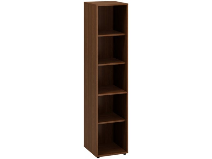 Kancelářská skříň se čtyřmi policemi CLASSIC, 400 x 450 x 1780 mm, ořech