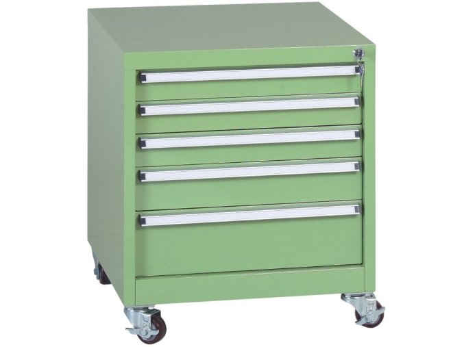 Pojízdný dílenský vozík na nářadí k pracovním stolům do dílny GL, 5 zásuvek, 565 x 580 x 670 mm
