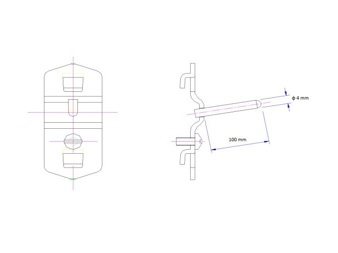 Jednoduchý hák - rovný - držák nářadí pro EUROPERFO panely