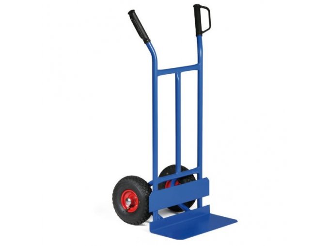 Ocelový rudl  - ruční vozík s ochranou kol, 200 kg, plná pryžová kola