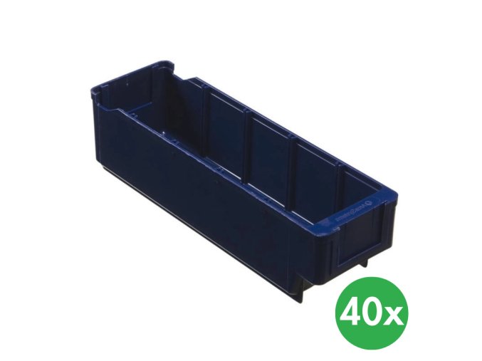 Plastová regálová přepravka MAX - 94 x 300 x 80 mm, 40 ks