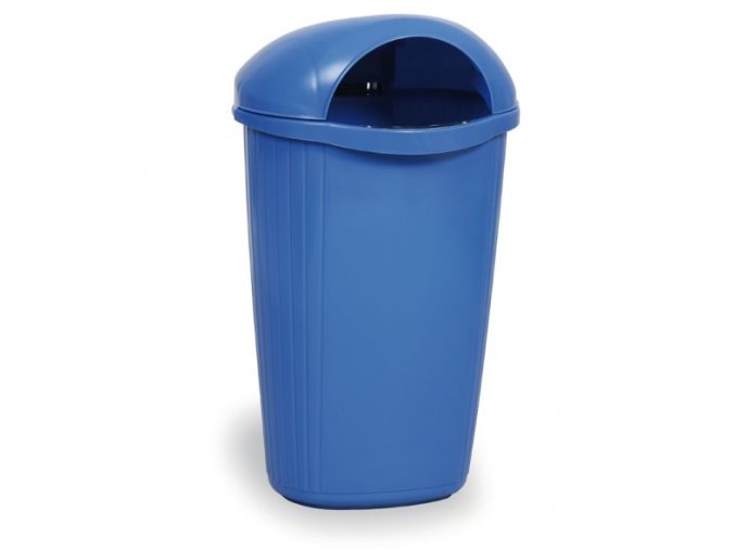 Venkovní odpadkový koš na sloupek DINOVA, 50 l, modrý