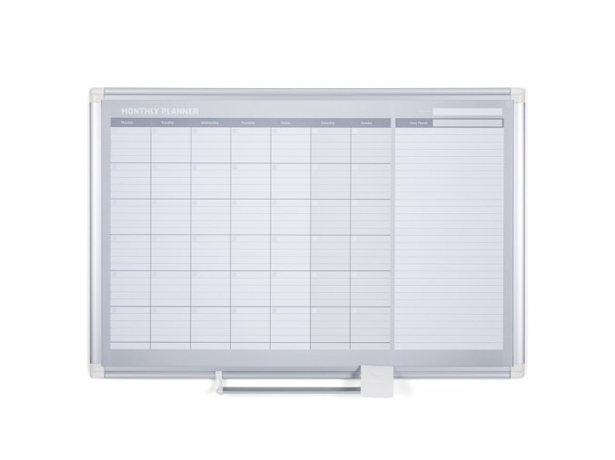 Měsíční plánovací tabule na zeď LUX, magnetická, dny, 900 x 600 mm