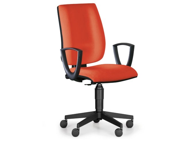 Kancelářská židle FIGO s područkami, permanentní kontakt, oranžová