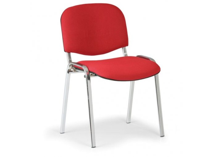 Konferenční židle VIVA, chromované nohy, červená