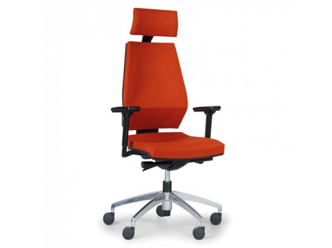 Kancelářská židle MOTION s opěrkou hlavy, oranžová