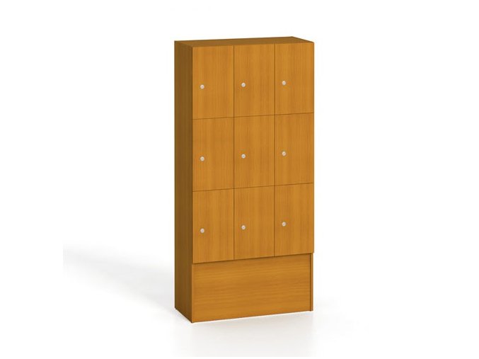 drevena satni skrinka s5 s odkladacimi boxy 9 boxu 1700 x 900 x 420 mm cylindricky zamek tresen 8953
