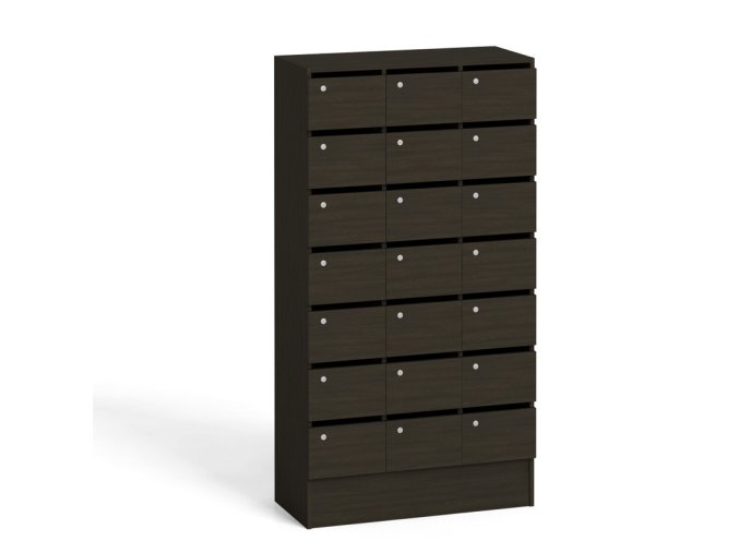 Skříň s poštovními přihrádkami, 21 přihrádek, wenge