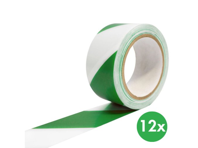 samolepici vyznacovaci paska 12 ks 33 m x 50 mm zelena bila 116812