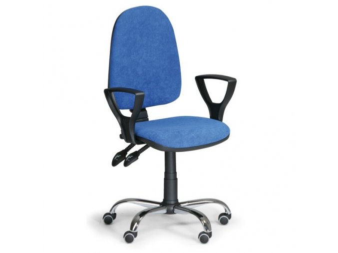 Kancelářská židle TORINO s područkami, asynchronní mechanika, modrá